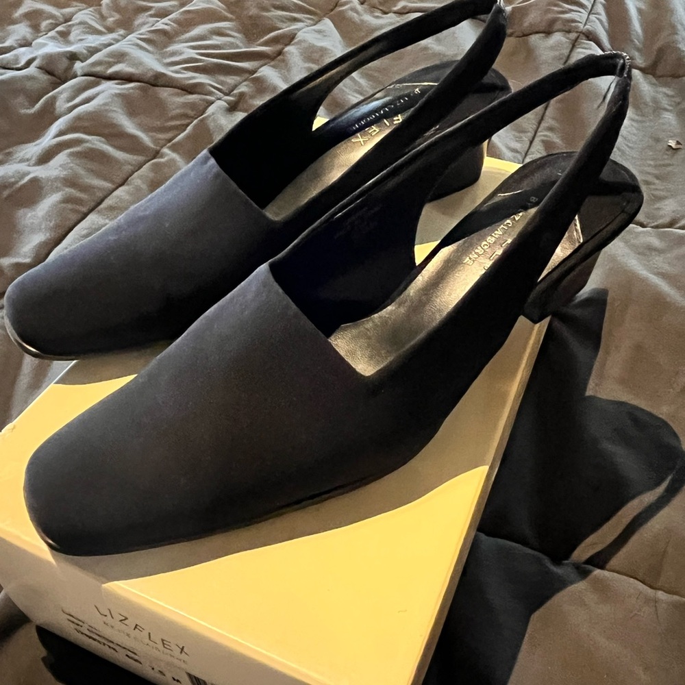 Women's Navy Blue Slingback Shoes